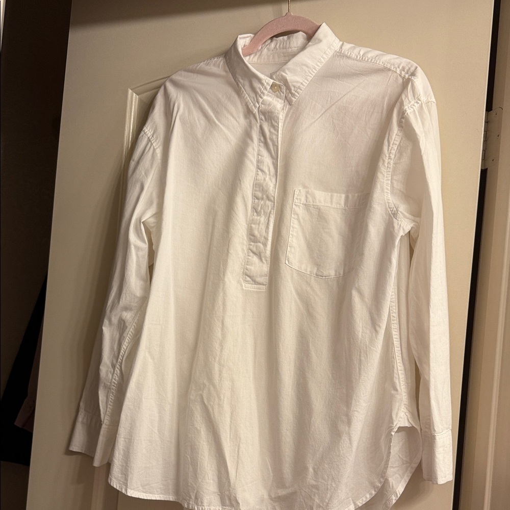 Women’s Sonoma Summer lightweight White Long Sleeve Button-Up Shirt medium